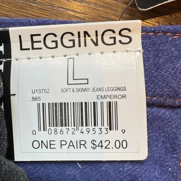 New w Tags 3 HUE Soft & Skinny Leggings Black Purple Brown - Picture 7 of 14